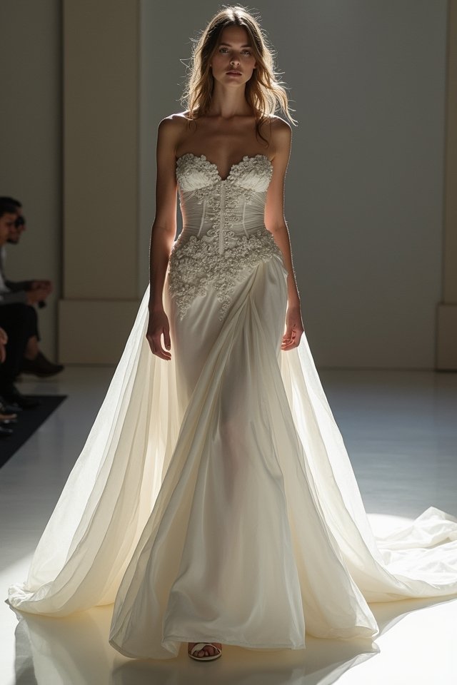 asymmetrical corset wedding statement