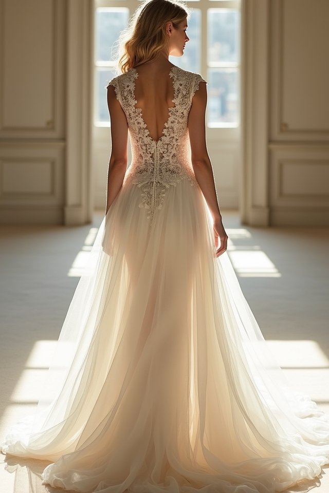asymmetrical wedding dress elegance