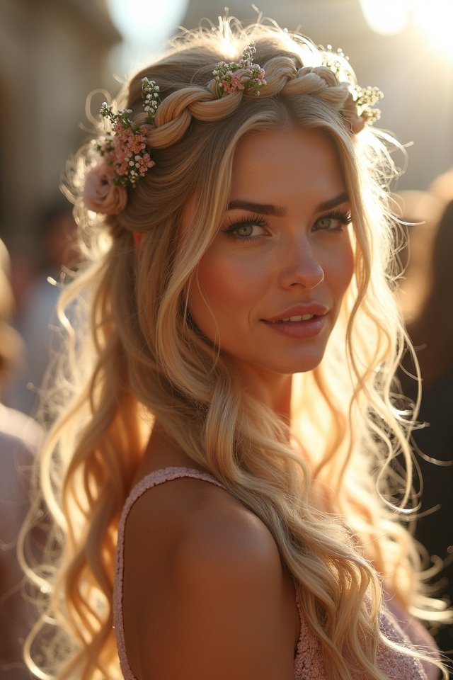 bohemian braid crown elegance
