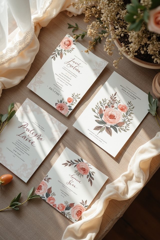 bohemian earthy texture invitations