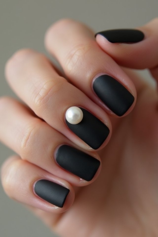 bold black elegance nails