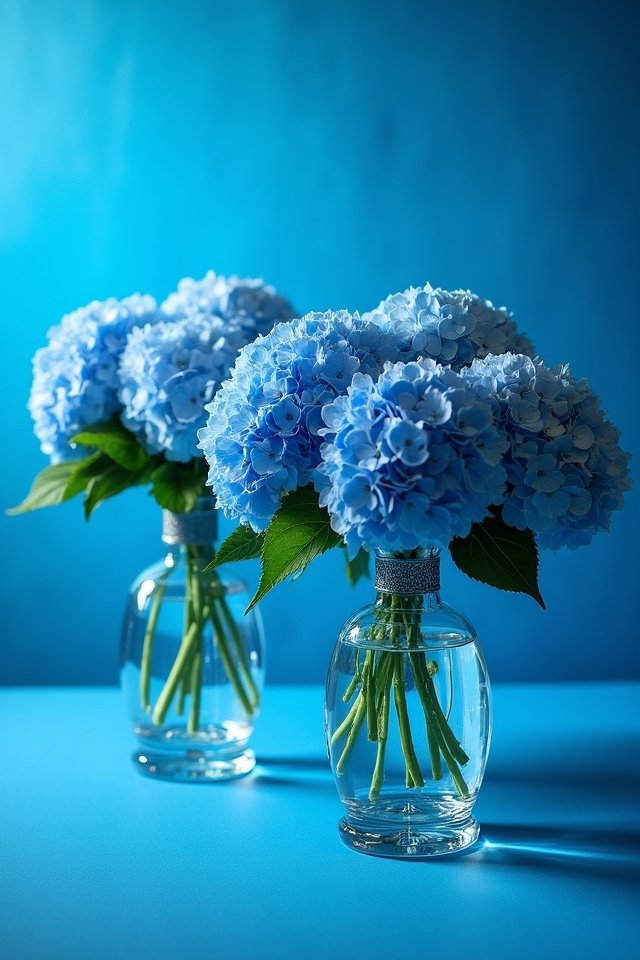 breathtaking blue hydrangea centerpiece