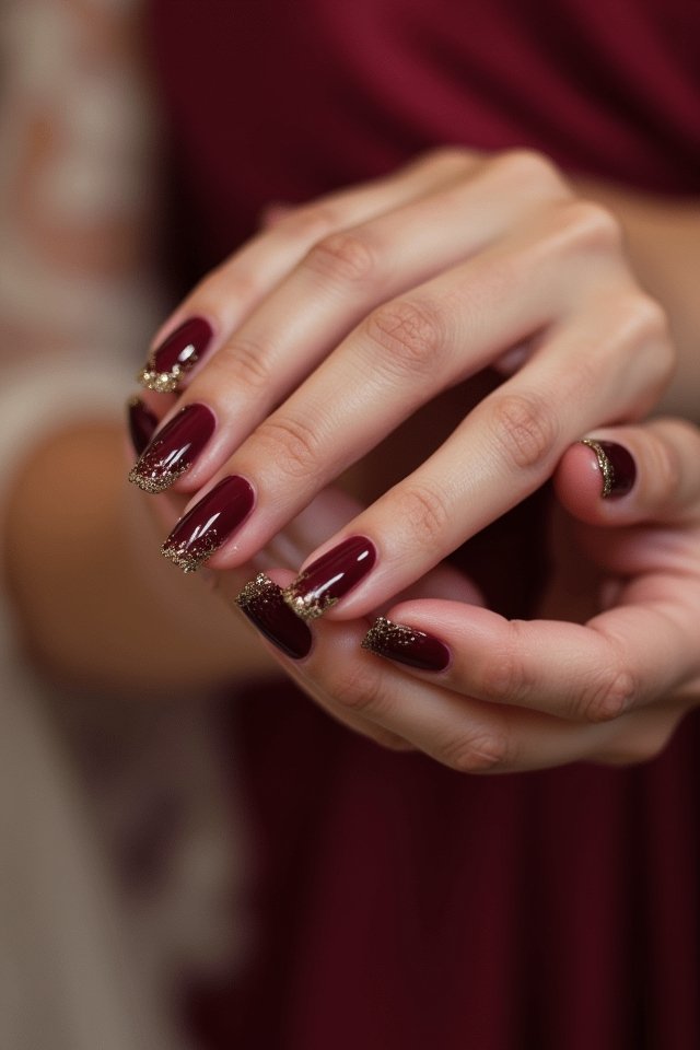 burgundy nails exude elegance
