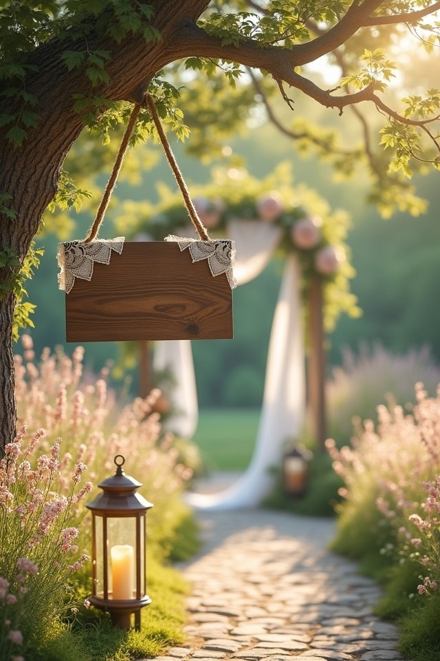 charming wedding signage details
