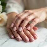 chic neutral bridal nail designs