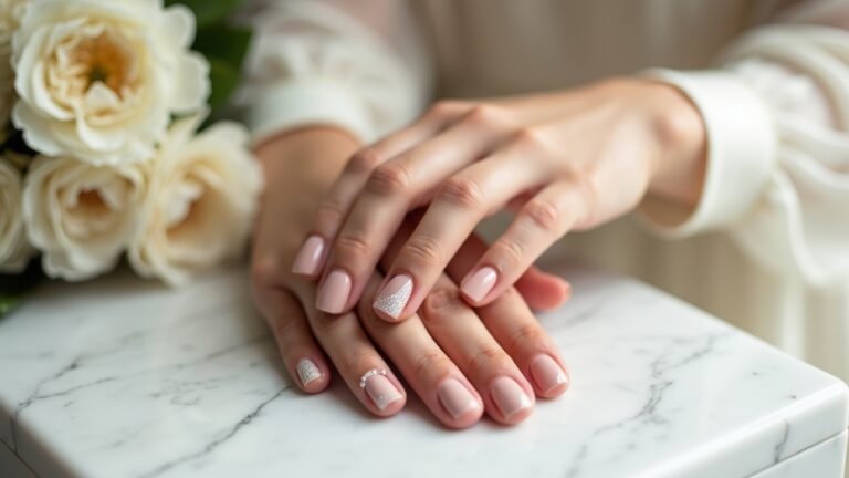 chic neutral bridal nail designs