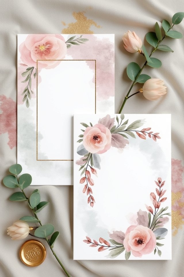 colorful watercolor wedding invitations