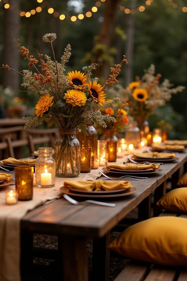 cozy mustard chocolate wedding
