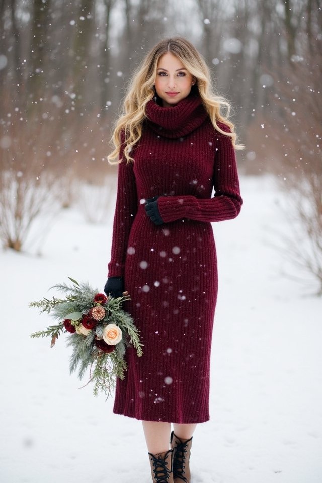 cozy winter wedding attire