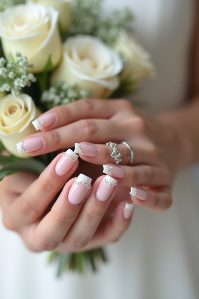 dainty pearl french tips