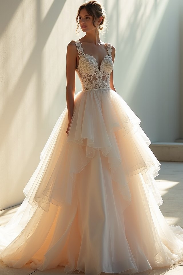 dramatic high low ballgown elegance