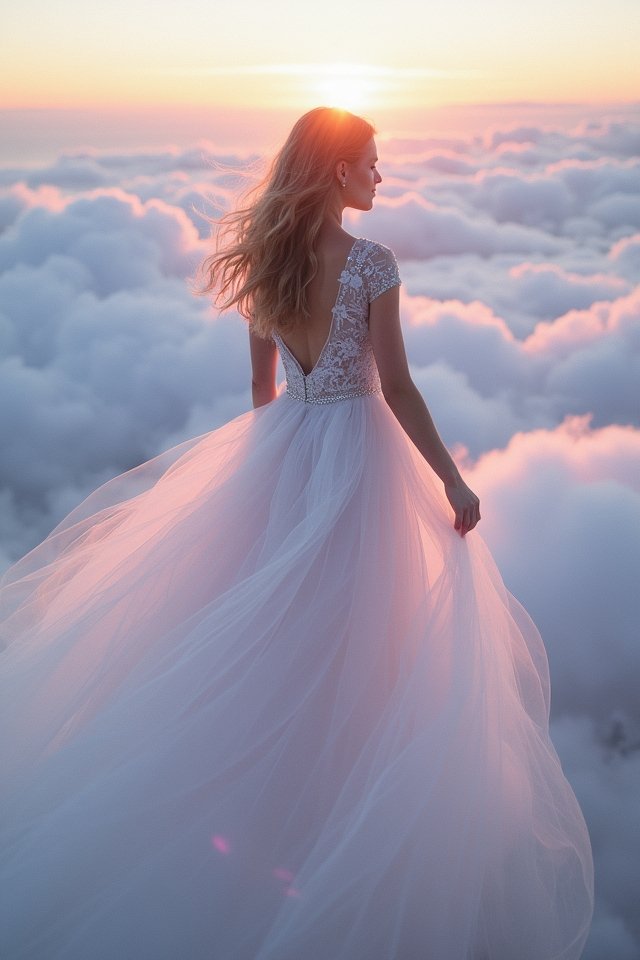 dreamy celestial tulle gown