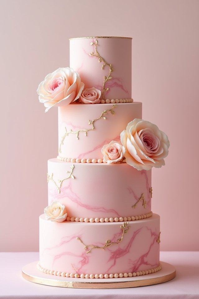 dreamy pink marbled cake