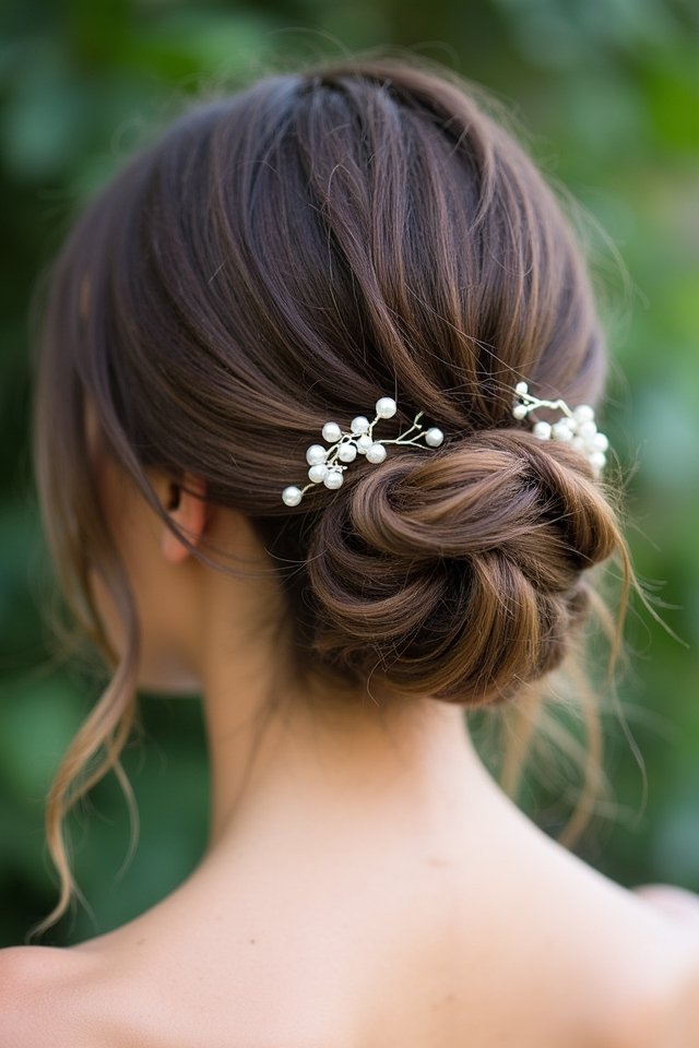 effortless romantic low bun