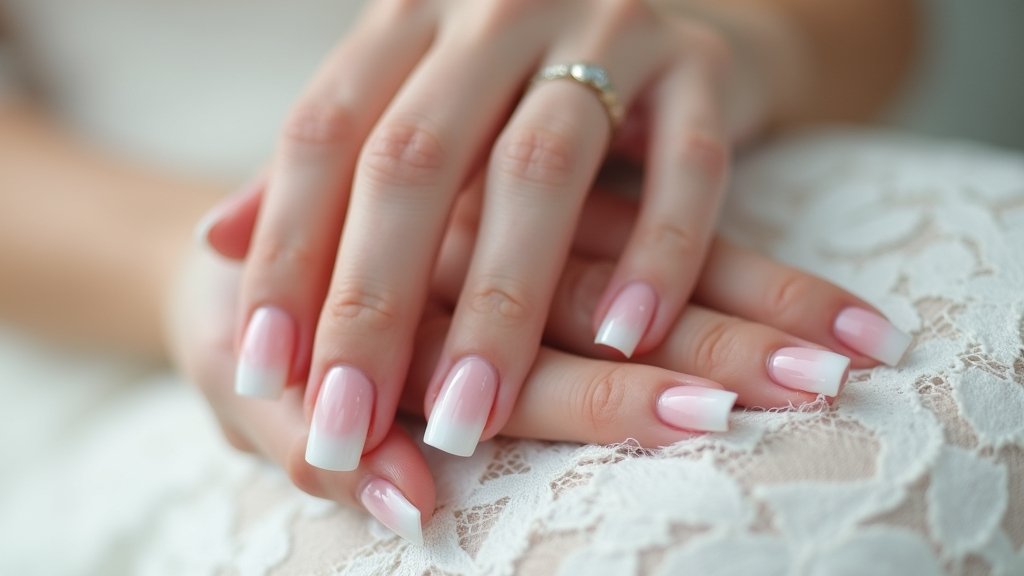 elegant bridal ombre nails