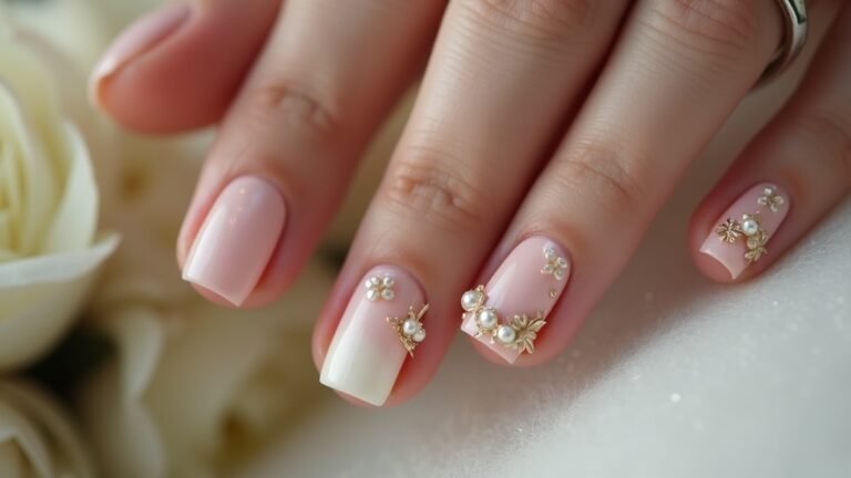 elegant bridesmaid wedding nails