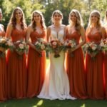 elegant burnt orange dresses
