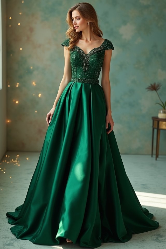 elegant cap sleeve gown