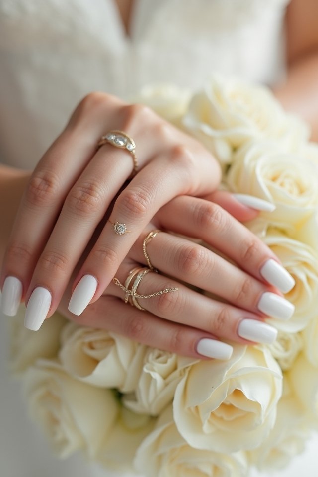 elegant creamy white nails