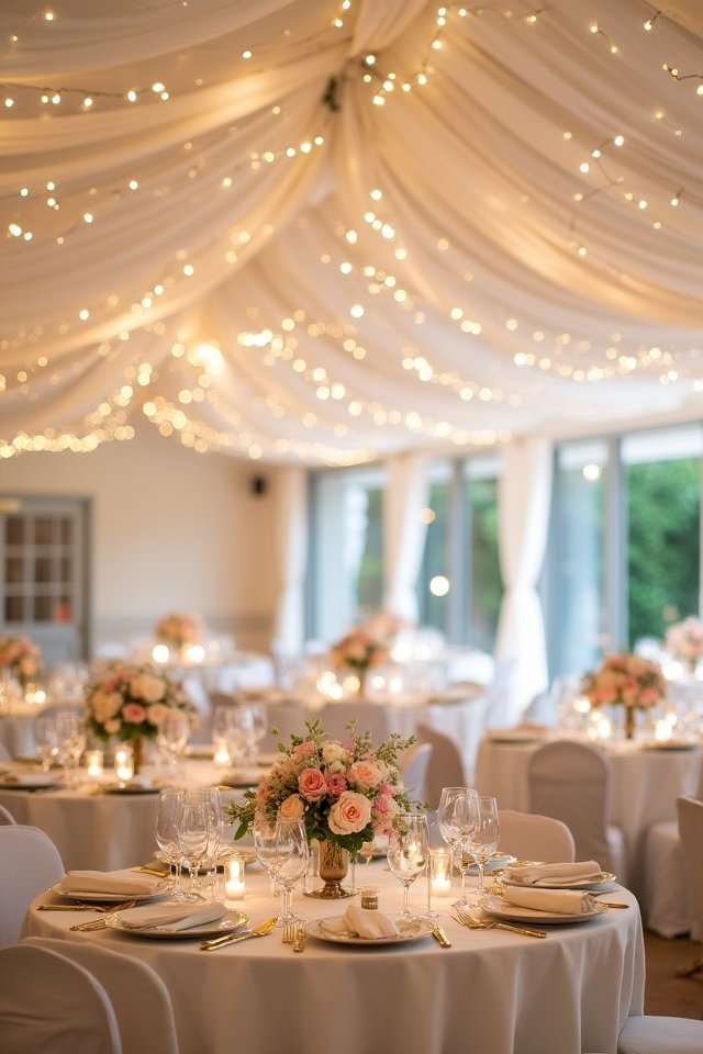 elegant drapery enhances atmosphere