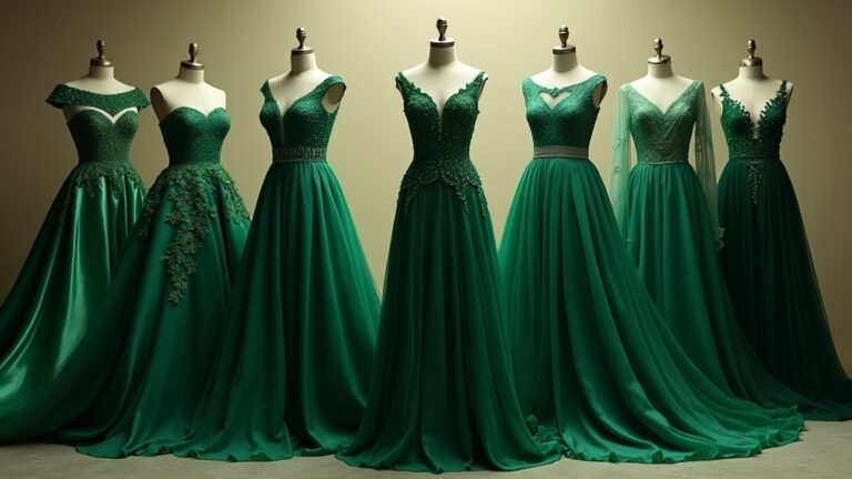 elegant emerald green gowns