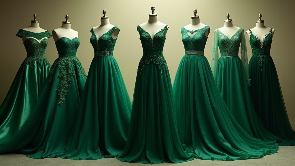 elegant emerald green gowns