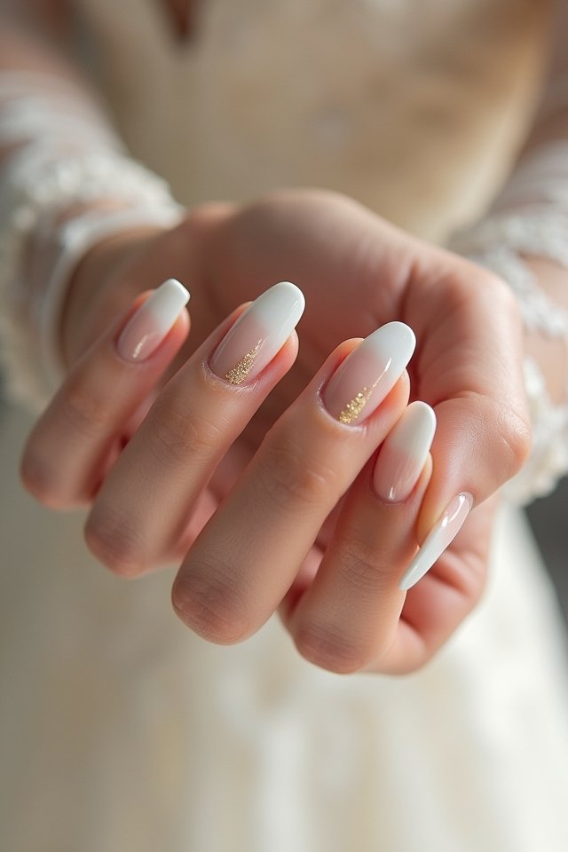 elegant gold ombre nails