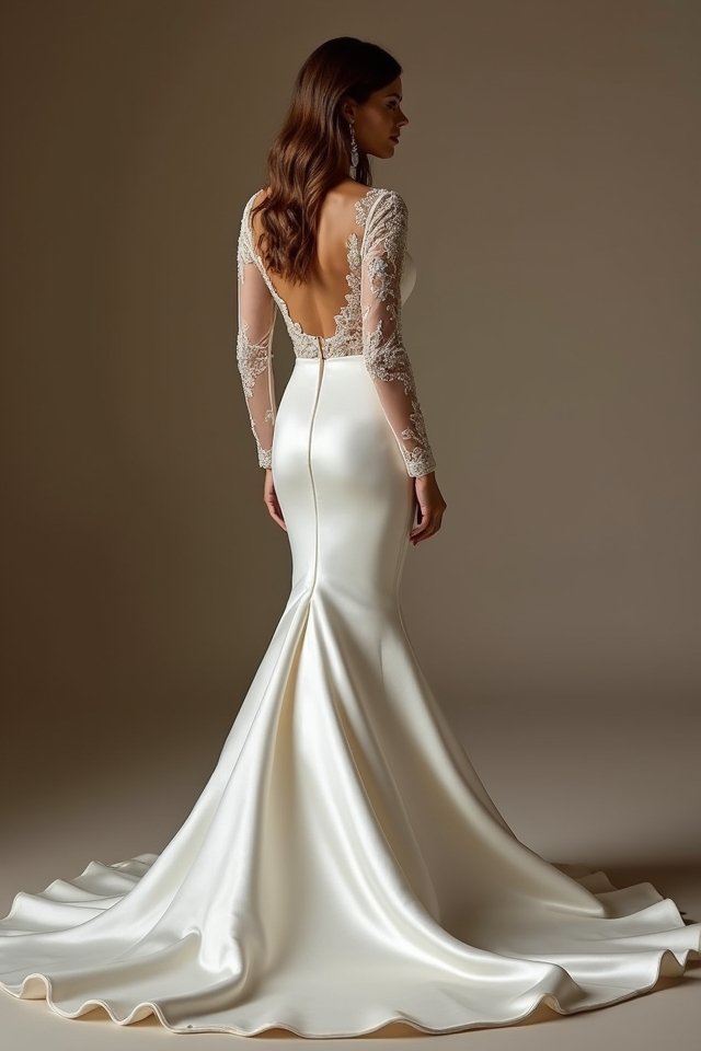 elegant illusion sleeve gown