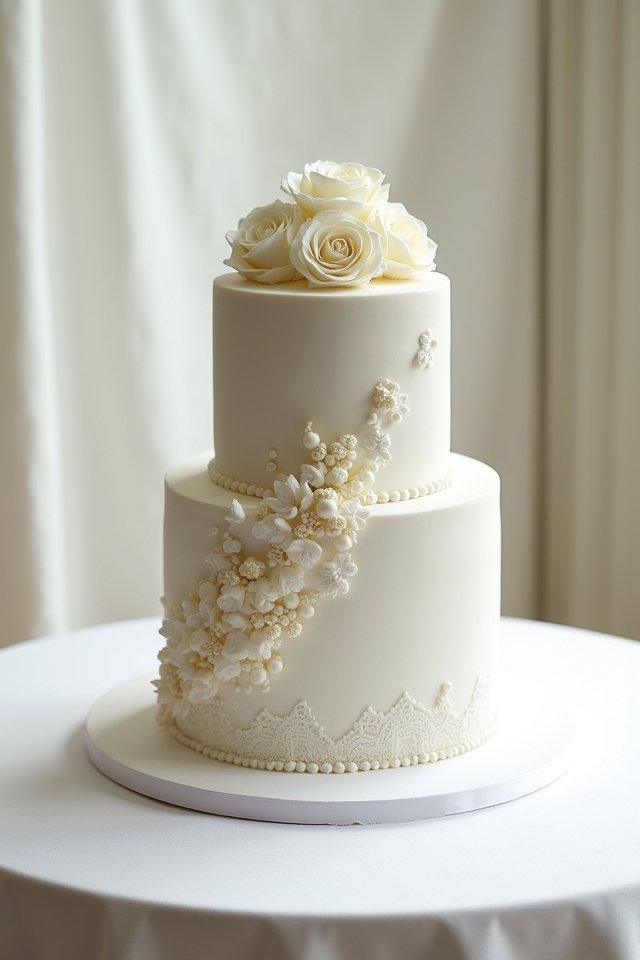 elegant lace fondant cake