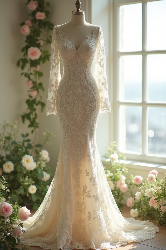 elegant lace mermaid gown