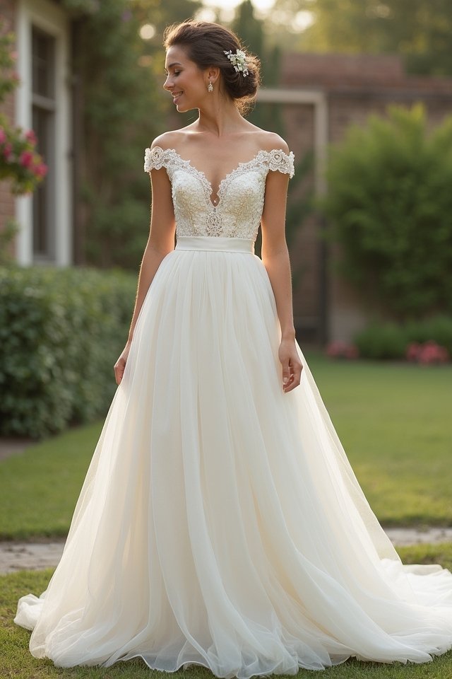 elegant lace trimmed gown