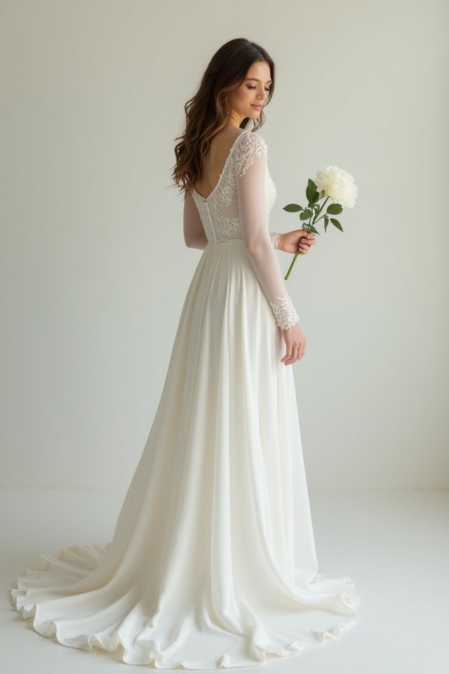 elegant long sleeve bridal style