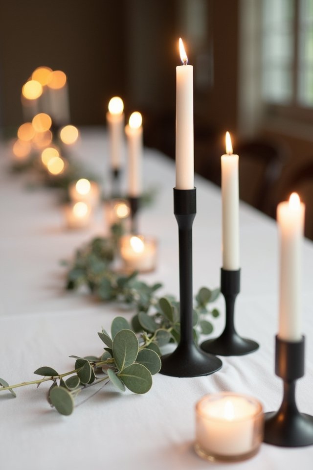 elegant minimalist candle arrangements