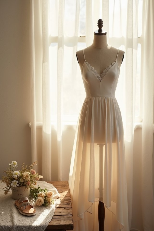 elegant minimalist silk dress