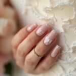elegant minimalist wedding nails