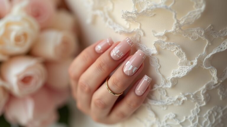 elegant minimalist wedding nails