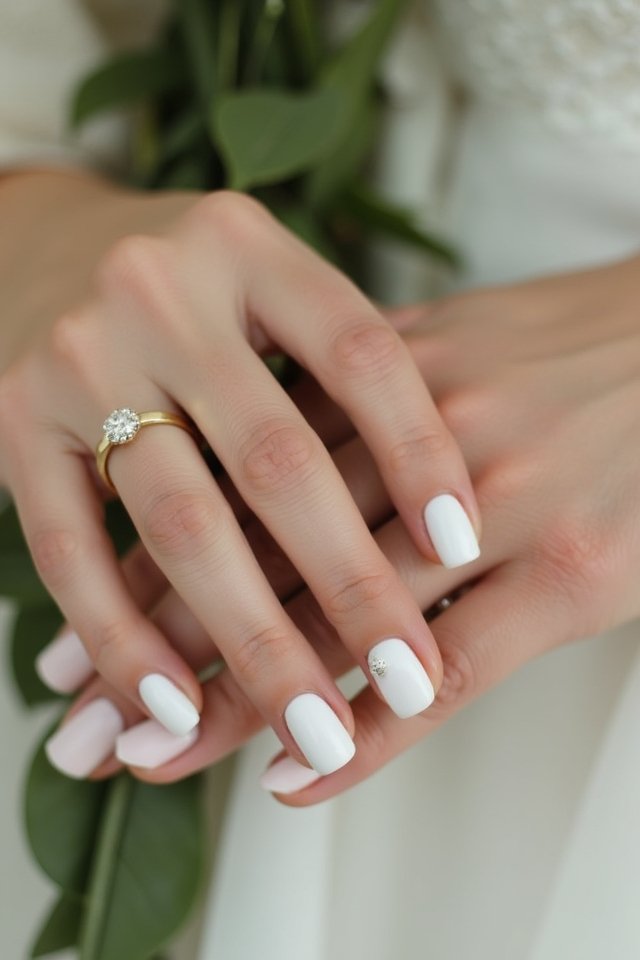 elegant minimalist white nails