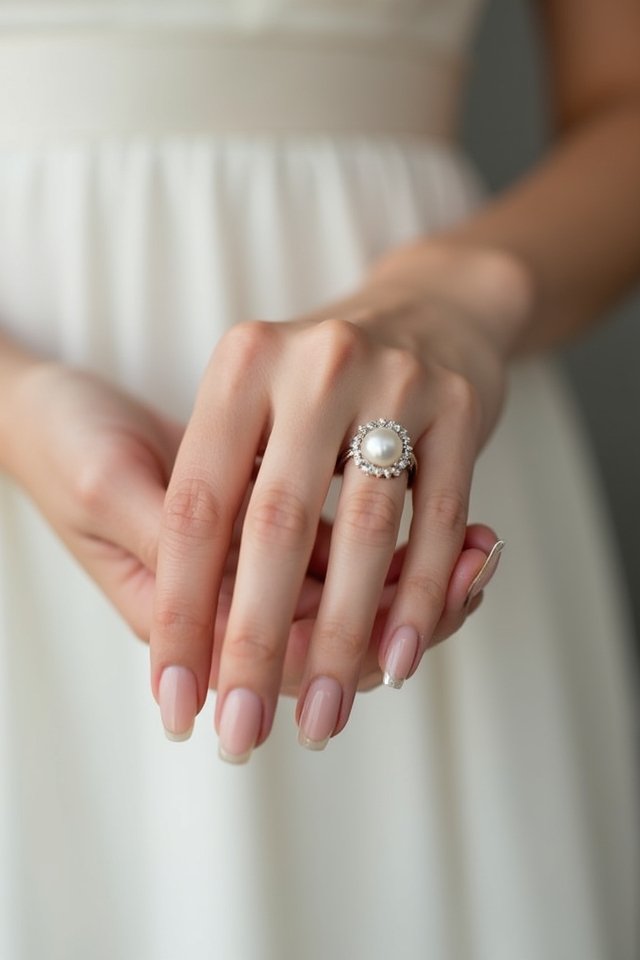 elegant nude bridal nails