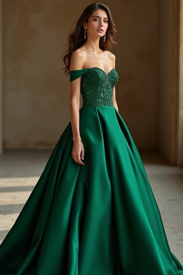 elegant off shoulder gown magic