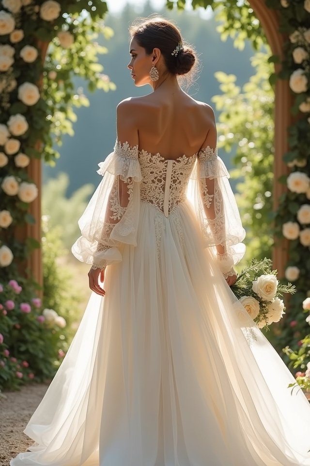 elegant off shoulder gown statement