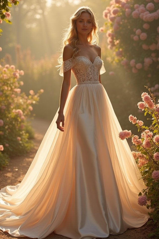 elegant off the shoulder ballgown