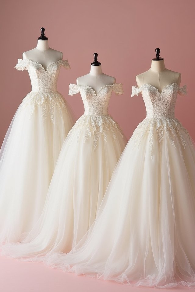 elegant off the shoulder ballgowns