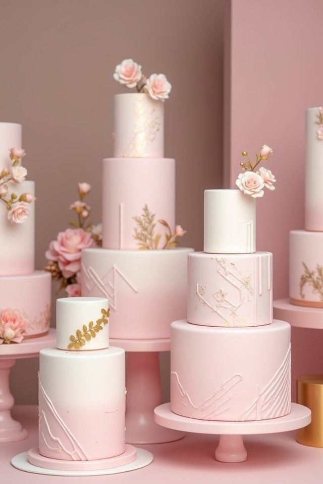 elegant pink gold cake