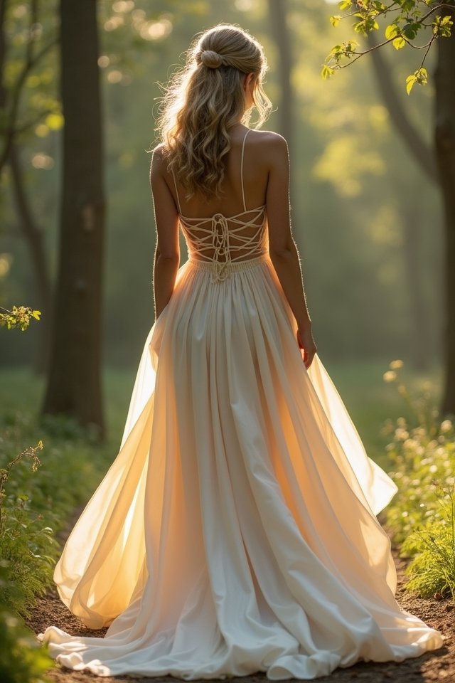 elegant silk strappy gown
