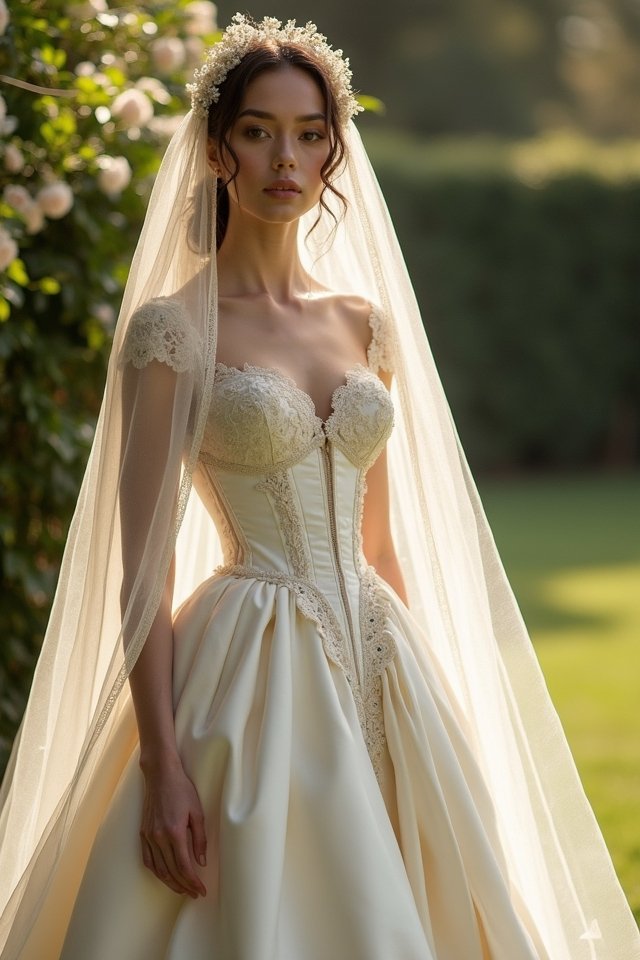 elegant taffeta wedding gown