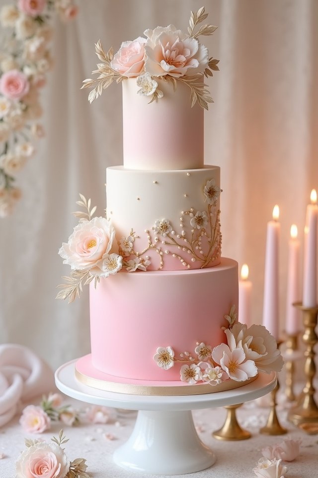 elegant tiered ombre cake