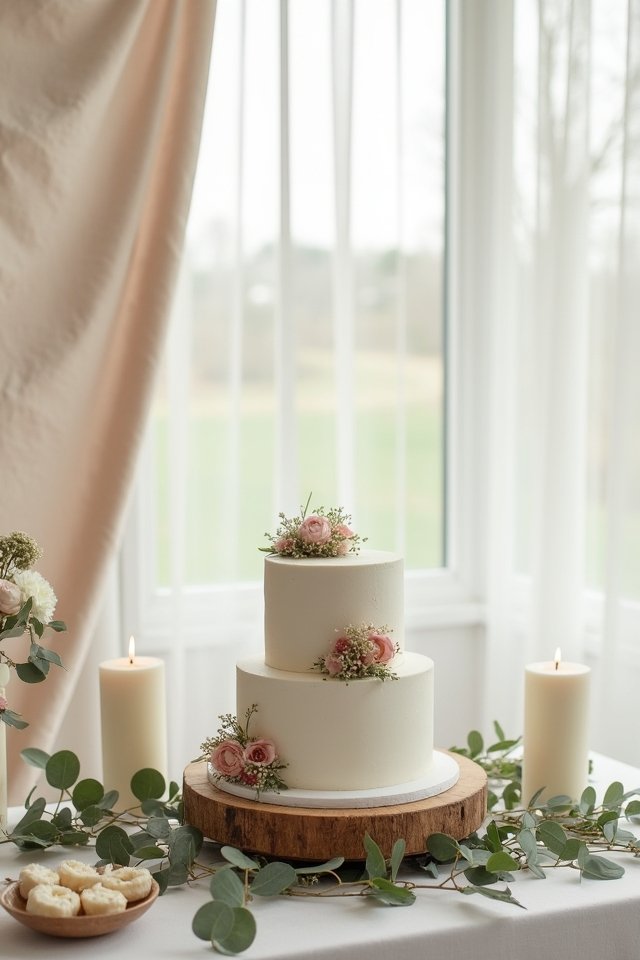 elegant two tiered cake display