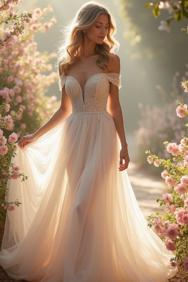 elegant whimsical tulle dress