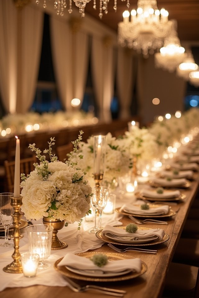 elegant white and gold