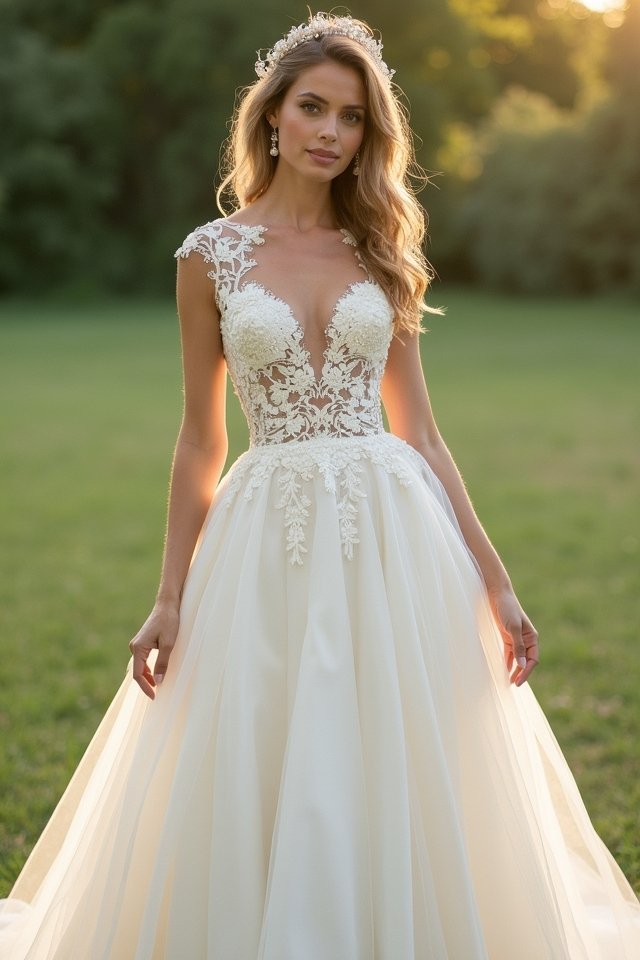 enchanted a line lace gown